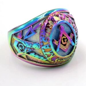 Gold Enamel Masonic Ring – Luxury Freemason Jewelry
